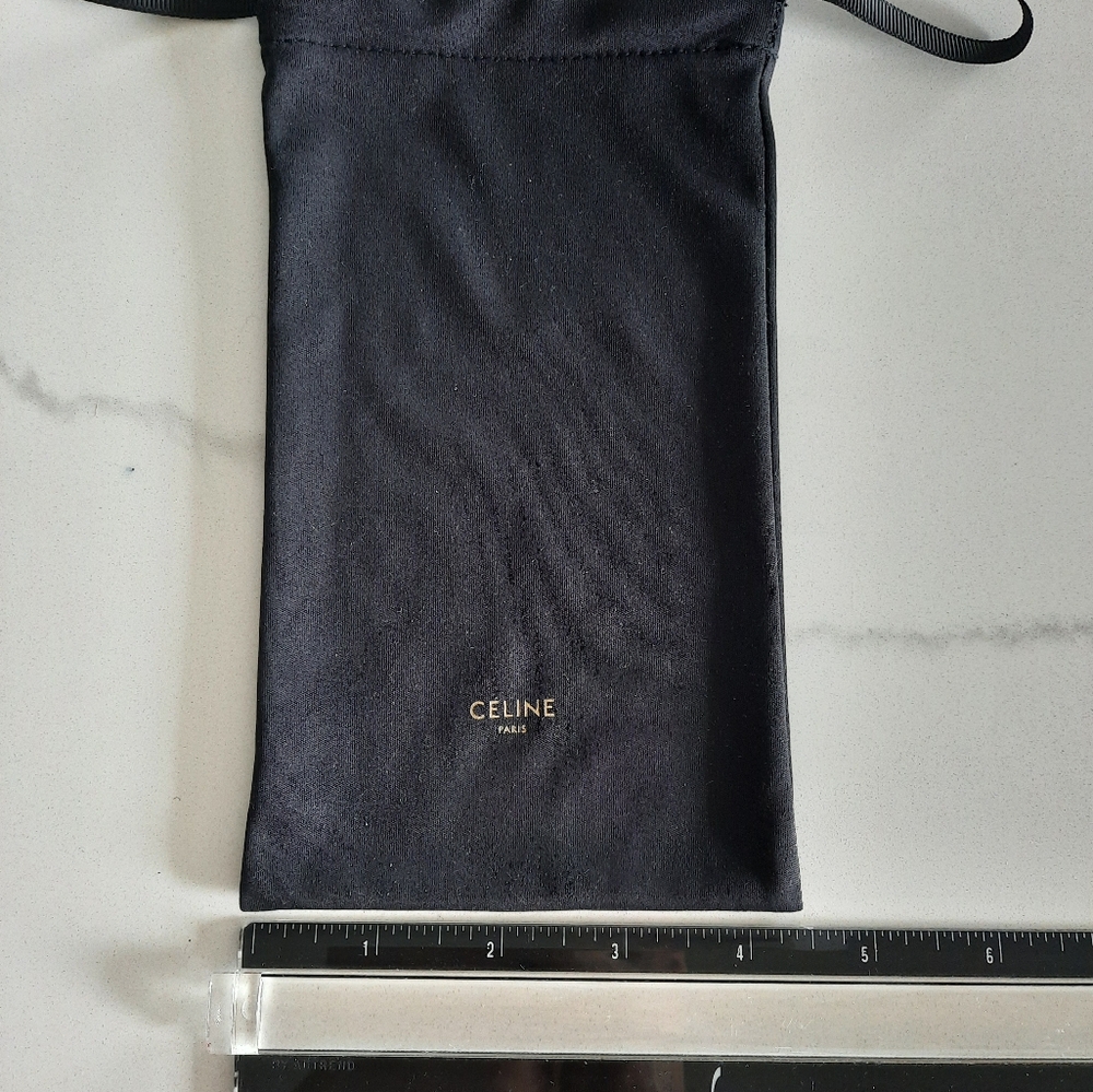Celine Elegant Black Fabric Pouch - Picture 3 of 4